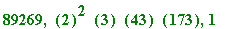89269, ``(2)^2*``(3)*``(43)*``(173), 1